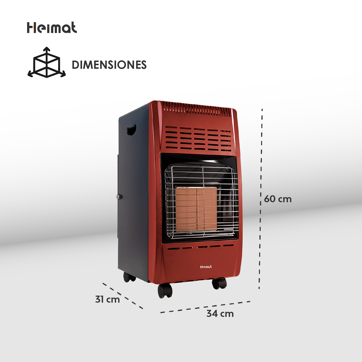 Estufa a Gas 5 kilos - 2 niveles -30 m2 Rojo OUTLET
